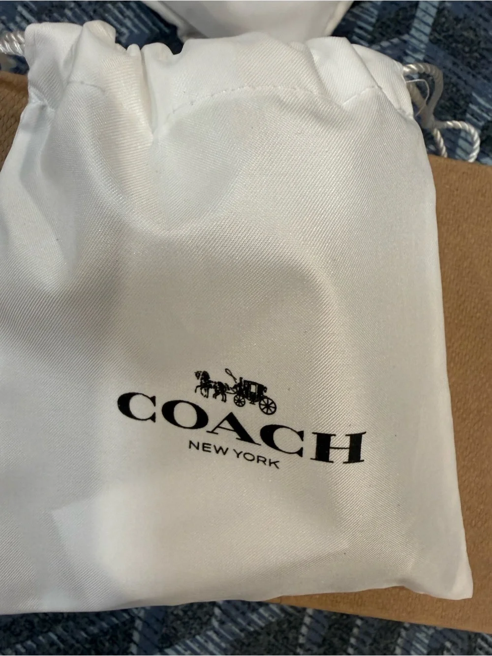 Coach Gold-Tone Motif Chain Bag Charm with Multi Enamel Charms with Dust Bag